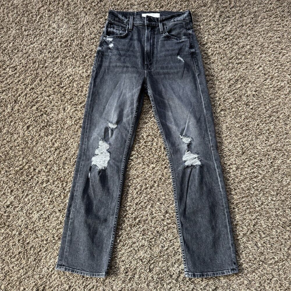 Mother Jeans Superior High Waisted Rider Ankle After Midnight Distressed Size 25